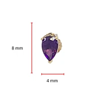 10K Yellow Gold Amethyst and Diamond Earrings