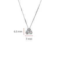 10K White Gold 0.25cttw Trinity Diamond Pendant, 18"
