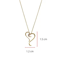 10K Gold 0.015cttw Diamond Heart Pendant