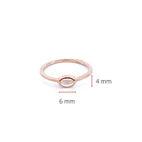 10K Rose Gold 0.25cttw Genuine Moonstone Ring, size 6.5