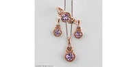 10K Rose Gold Amethyst and Diamond Dangle Earrings