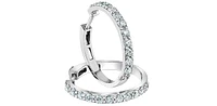 14K White Gold 1.00cttw Lab Grown Diamond Huggies - 21mm