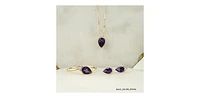 10K Yellow Gold Amethyst and Diamond Earrings