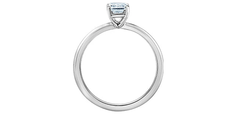 14K Gold 1.00 cttw Lab Grown Diamond Emerald Cut Solitaire Engagement Ring - /