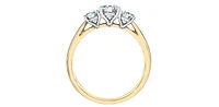 14K Gold 1.00cttw Lab Grown Diamond 3 Stone Engagement Ring - /