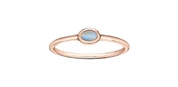 10K Rose Gold 0.25cttw Genuine Moonstone Ring, size 6.5