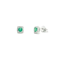 Emerald and Diamond Earrings