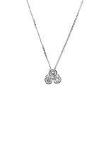 10K White Gold 0.25cttw Trinity Diamond Pendant, 18"