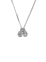 10K White Gold 0.25cttw Trinity Diamond Pendant, 18"