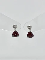 Created Alexandrite and Diamond Earrings