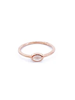 10K Rose Gold 0.25cttw Genuine Moonstone Ring, size 6.5