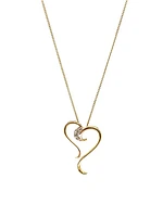 10K Gold 0.015cttw Diamond Heart Pendant