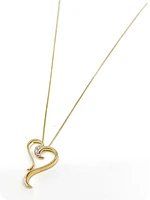 10K Gold 0.015cttw Diamond Heart Pendant