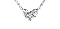 10K White Gold 0.25cttwDiamond Heart Pendant, 18"
