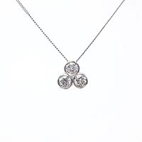 10K White Gold 0.25cttw Trinity Diamond Pendant, 18"