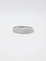 14K White Gold 1.00cttw Princess Cut Diamond Channel Anniversary Band, 6.5 - /