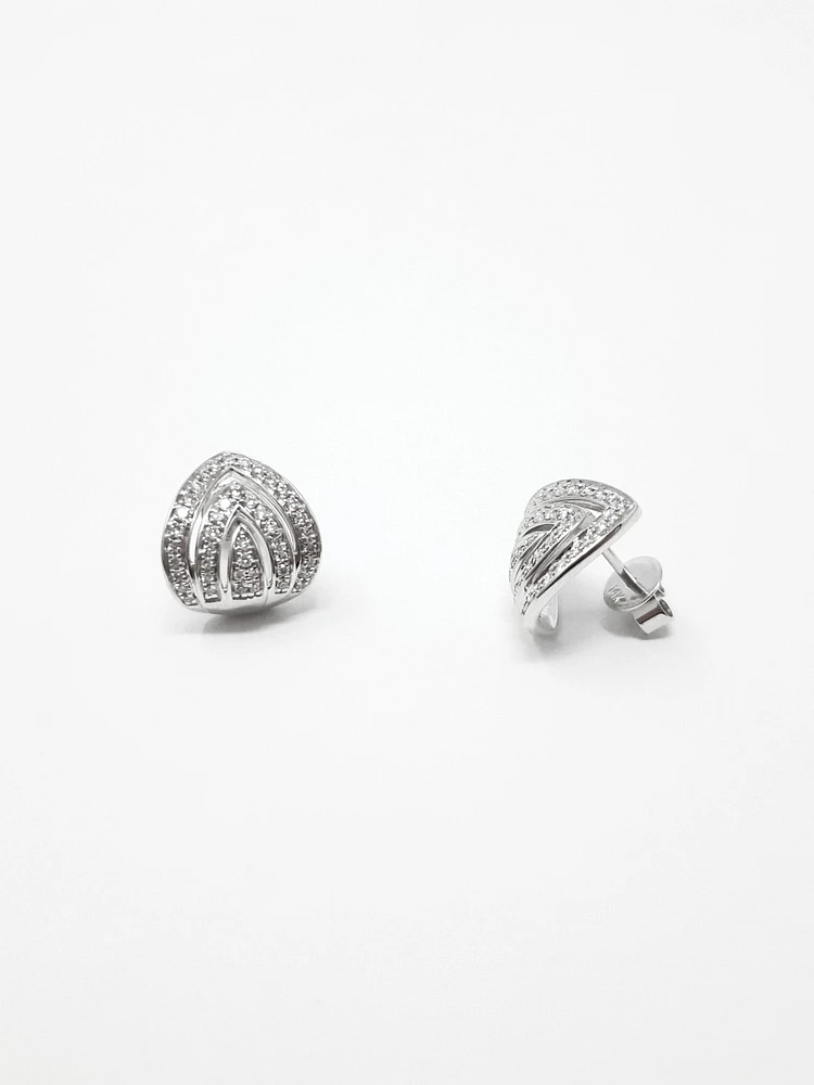 14K White Gold 0.37cttw Diamond Earrings