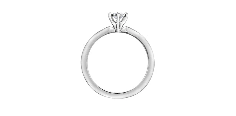 10K  White Gold 0.18cttw Diamond Engagement Ring - /