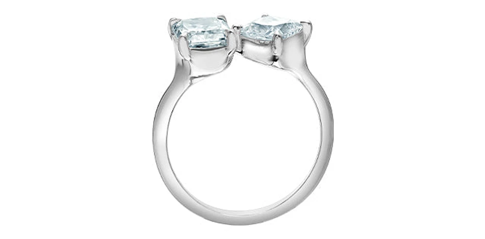 14K Gold 2.50cttw Lab Grown Radiant Cut and Princess Diamond Ring