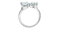 14K Gold 2.50cttw Lab Grown Radiant Cut and Princess Diamond Ring