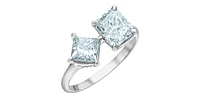 14K Gold 2.50cttw Lab Grown Radiant Cut and Princess Diamond Ring