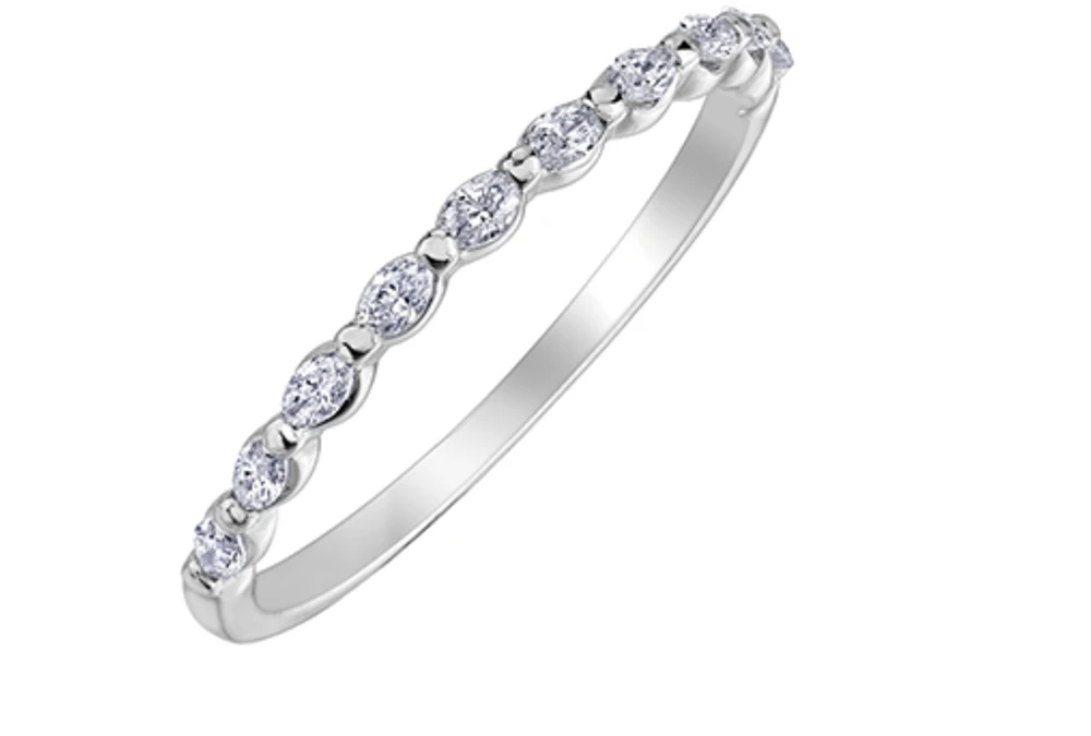 14K White Gold Marquise Cut Diamond Band