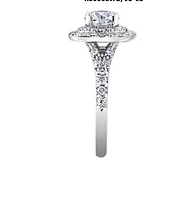 18K White Gold/Palladium Alloy & Rose Gold (hypoallergenic) Halo Diamond Ring