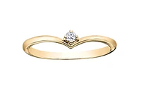 14K Yellow Gold 0.04cttw Canadian Diamond Ring, 6.5