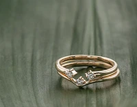 14K Yellow Gold 0.04cttw Canadian Diamond Ring, 6.5
