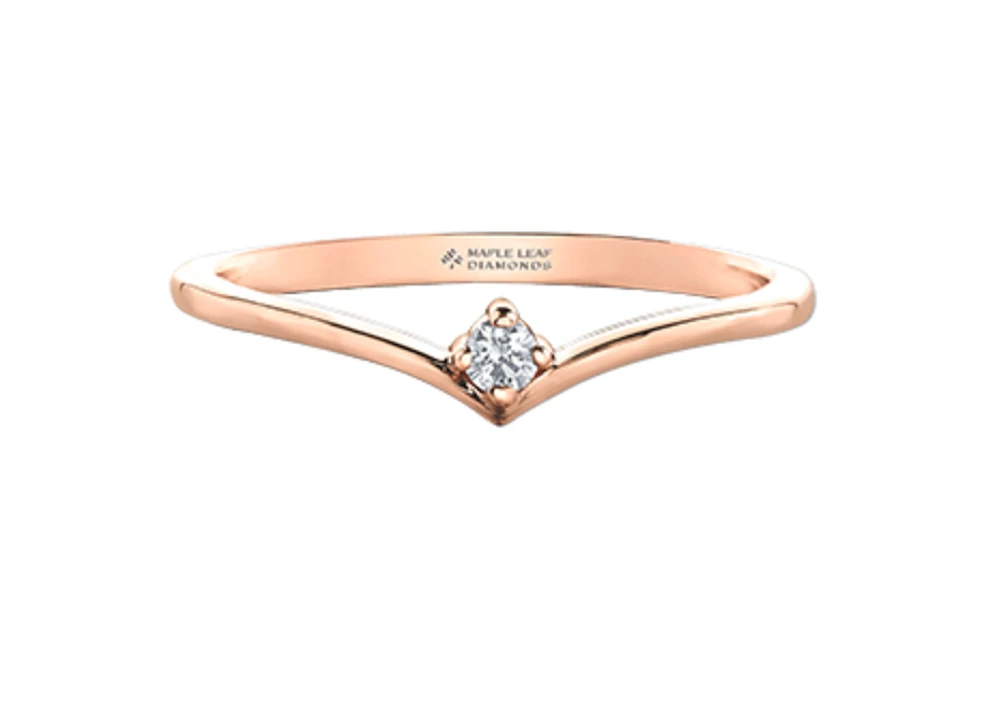 14K Yellow Gold 0.04cttw Canadian Diamond Ring, 6.5