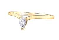 14K Yellow Gold 0.12cttw Diamond Pear Shape Canadian Ring - /