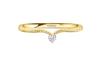 14K Yellow Gold 0.03cttw Canadian Diamond Ring, 6.5
