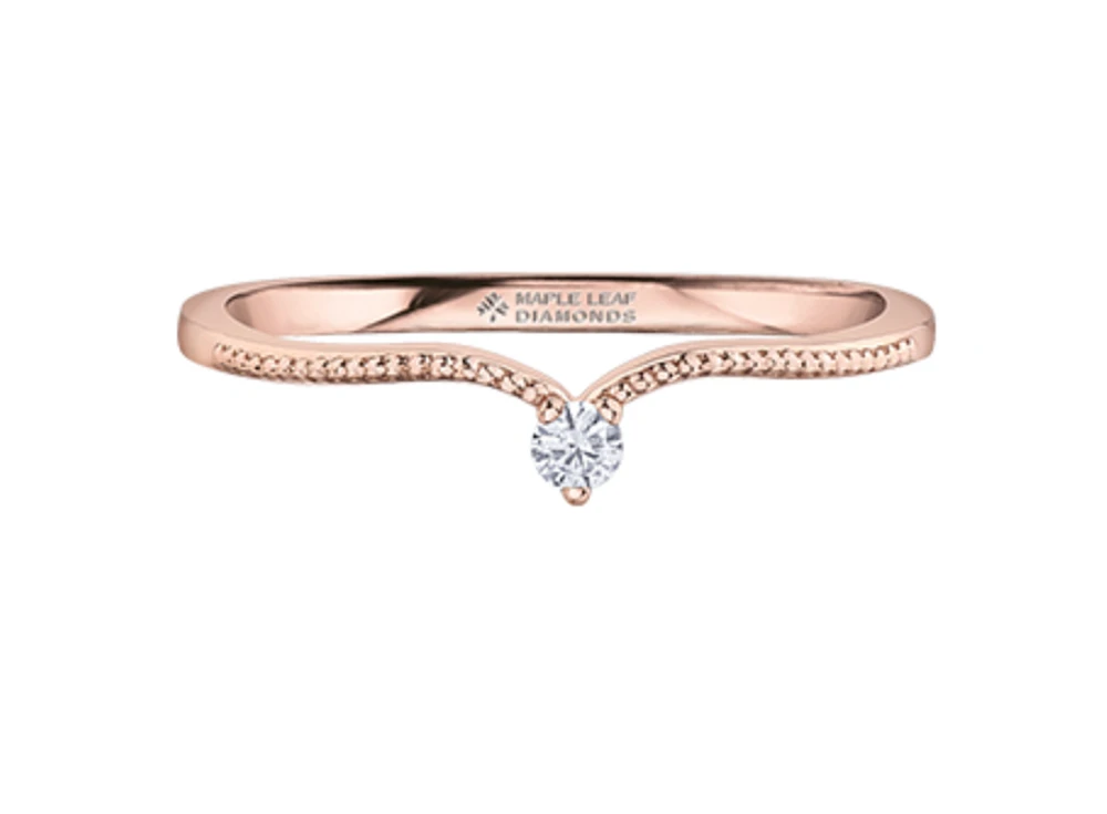 14K Yellow Gold 0.03cttw Canadian Diamond Ring, 6.5