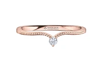 14K Yellow Gold 0.03cttw Canadian Diamond Ring, 6.5