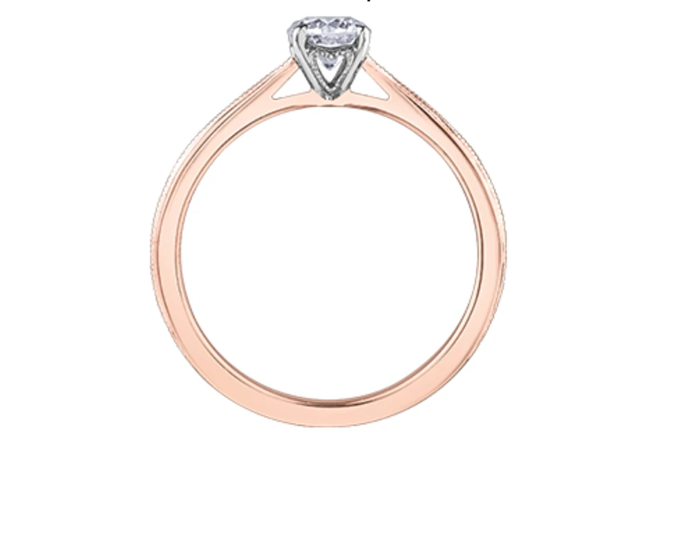 14K Rose Gold 0.40cttw Canadian Diamond Engagement Ring - /