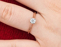 14K Rose Gold 0.40cttw Canadian Diamond Engagement Ring - /