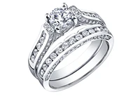 18K White Gold & Palladium Alloy (hypoallergenic) 1.10cttw Canadian Diamond Engagement Ring - /