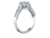 18K White Gold & Palladium Alloy (hypoallergenic) 1.10cttw Canadian Diamond Engagement Ring - /