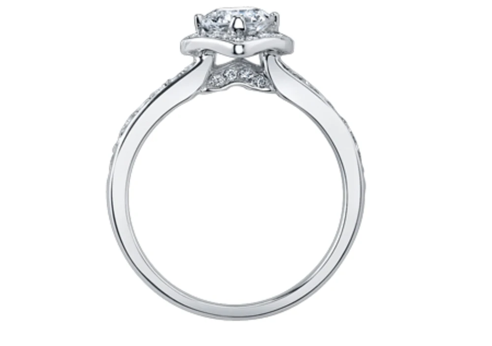 18K White Gold & Palladium Alloy (hypoallergenic) 0.99cttw Canadian Diamond Engagement Ring - /