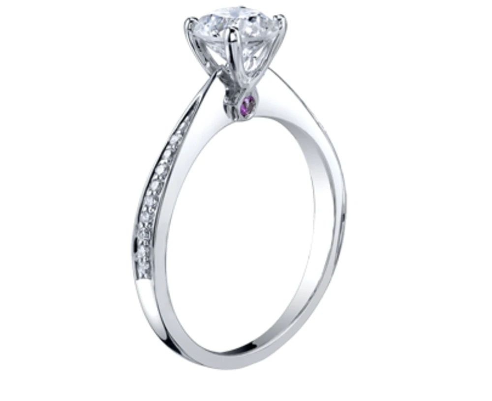 18K White Gold & Palladium Alloy (hypoallergenic) 0.99cttw Canadian Diamond Engagement Ring - /