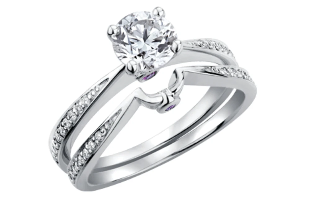 18K White Gold & Palladium Alloy (hypoallergenic) 0.99cttw Canadian Diamond Engagement Ring - /