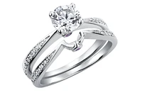18K White Gold & Palladium Alloy (hypoallergenic) 0.99cttw Canadian Diamond Engagement Ring - /