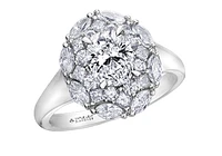 18K White Gold & Palladium Alloy (hypoallergenic) 1.18cttw Canadian Diamond Engagement Ring