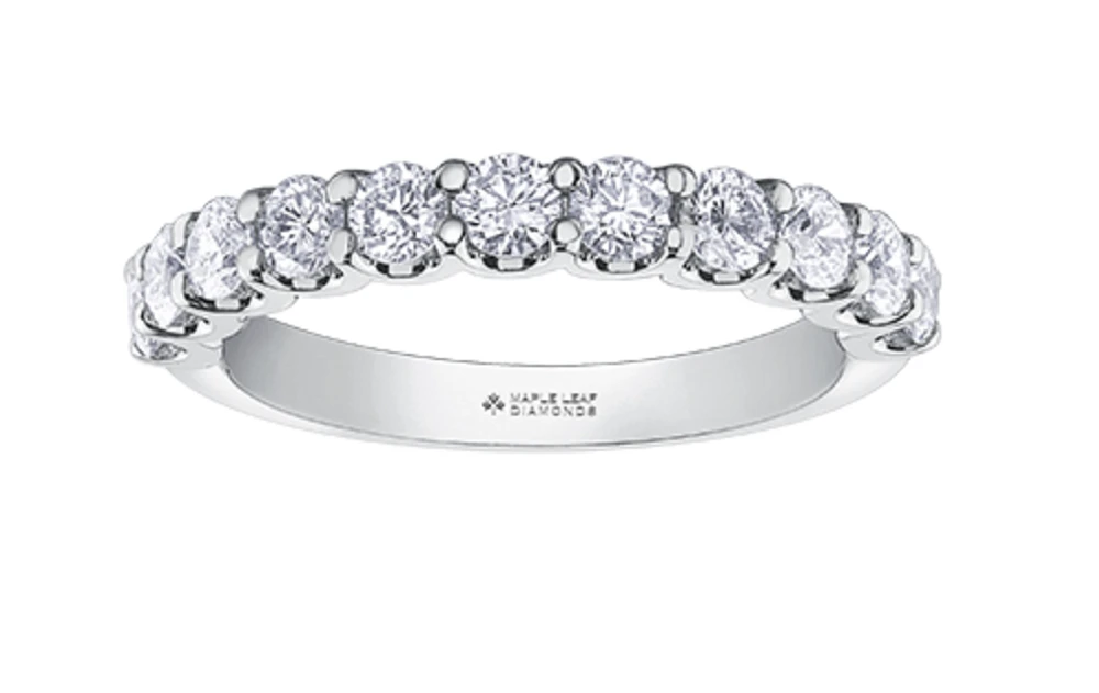 14K Yellow, Rose, or White Gold 1.00cttw Canadian Diamond Band
