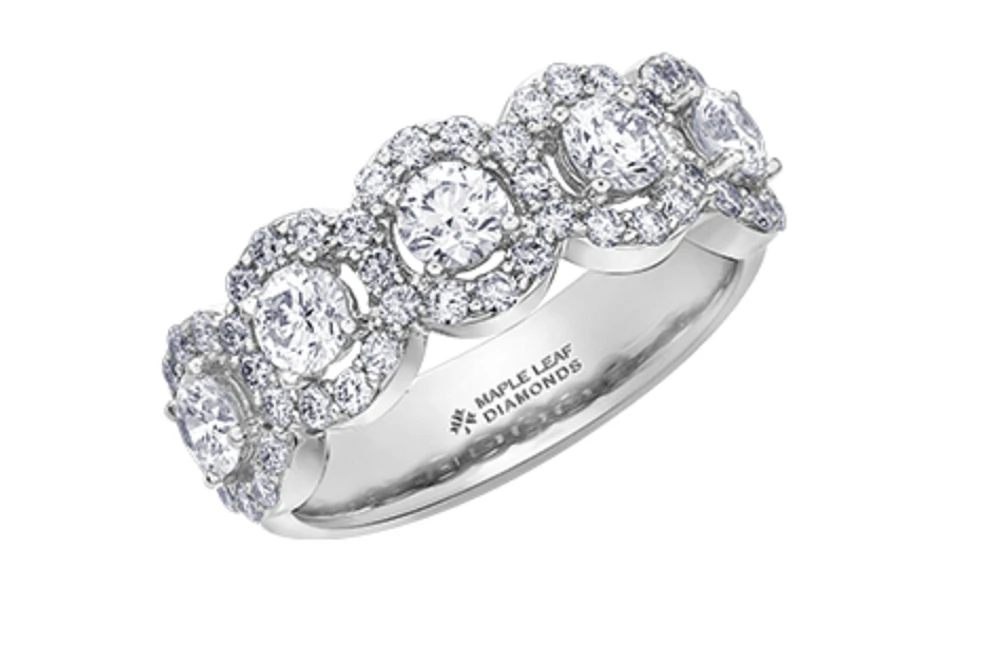14K White, Yellow, or Rose Gold 1.50cttw Canadian Diamond Band