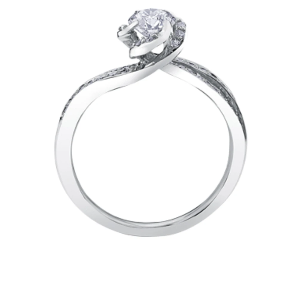 18K White Gold Palladium Alloy (hypoallergenic) 0.50-0.90cttw Round Brilliant Canadian Diamond Engagement Ring - / 0.50 Carat Total