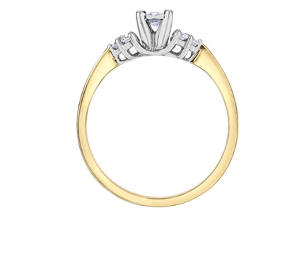 10K Yellow Gold 0.17cttw Round Brilliant Canadian Diamond Engagement Ring