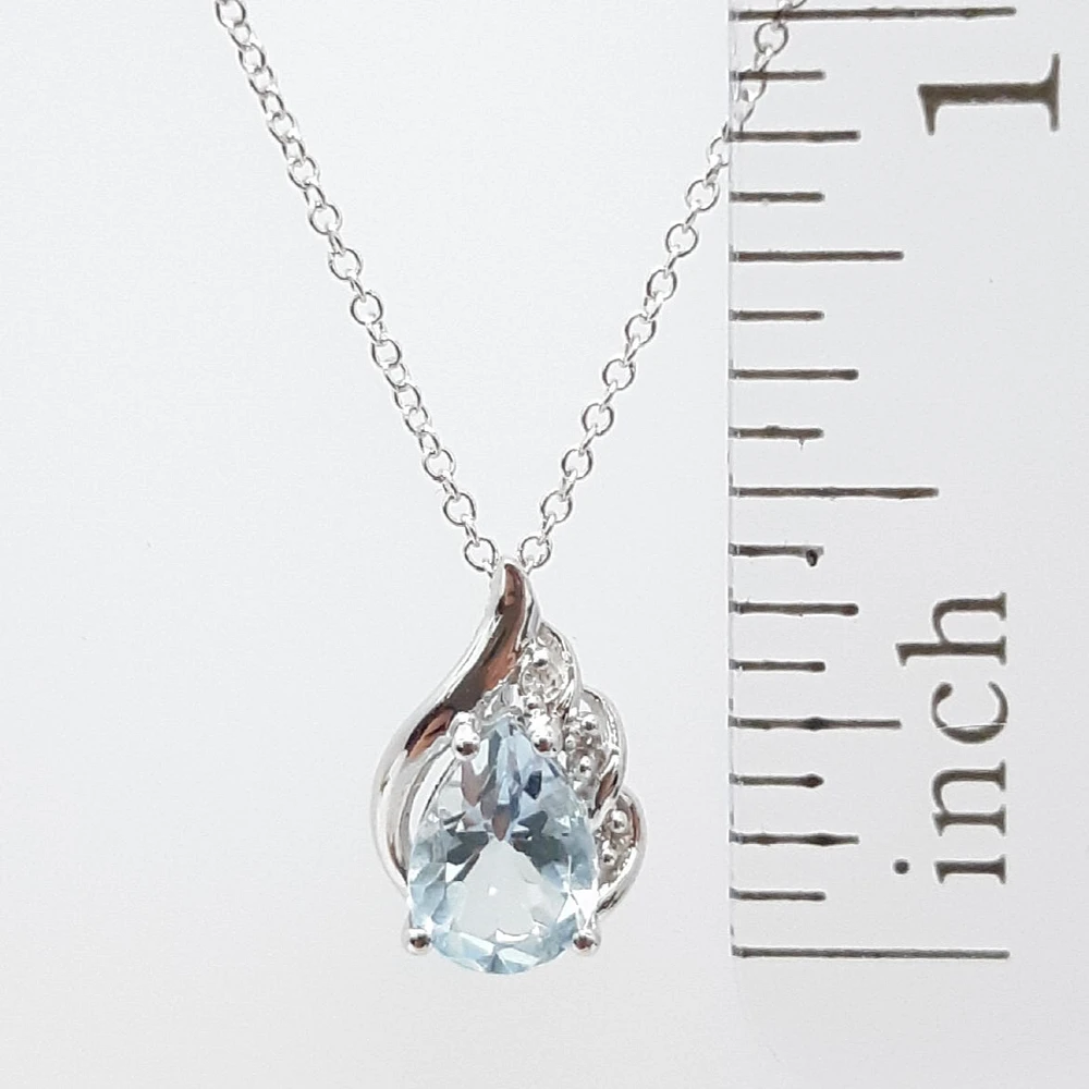 Aquamarine and Diamond Pendant