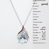 Aquamarine and Diamond Pendant