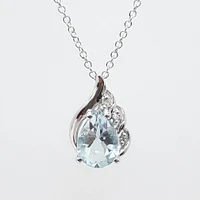 Aquamarine and Diamond Pendant